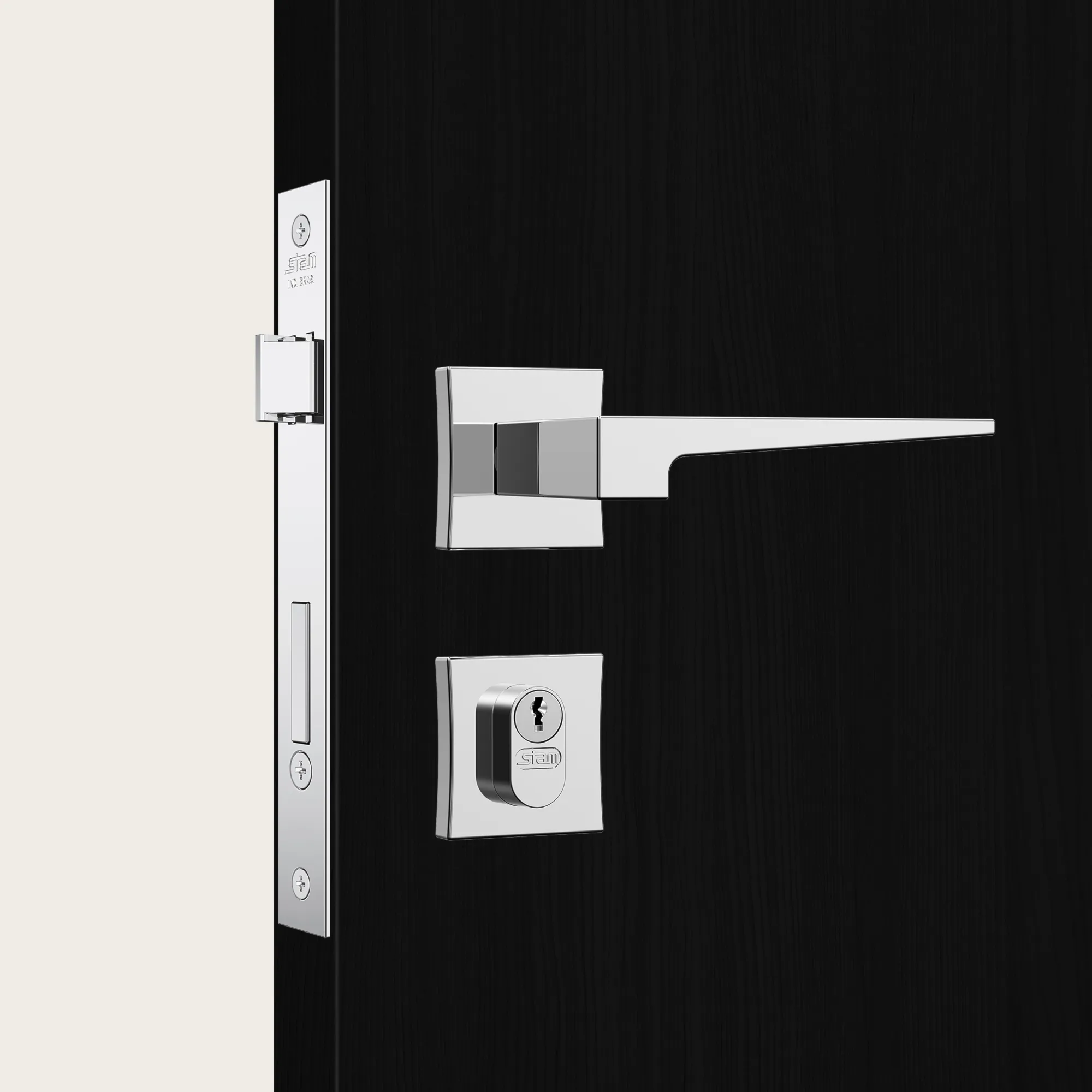 Fechadura de Porta Externa Stam Polaris 55mm 3200 Cromada - 30025