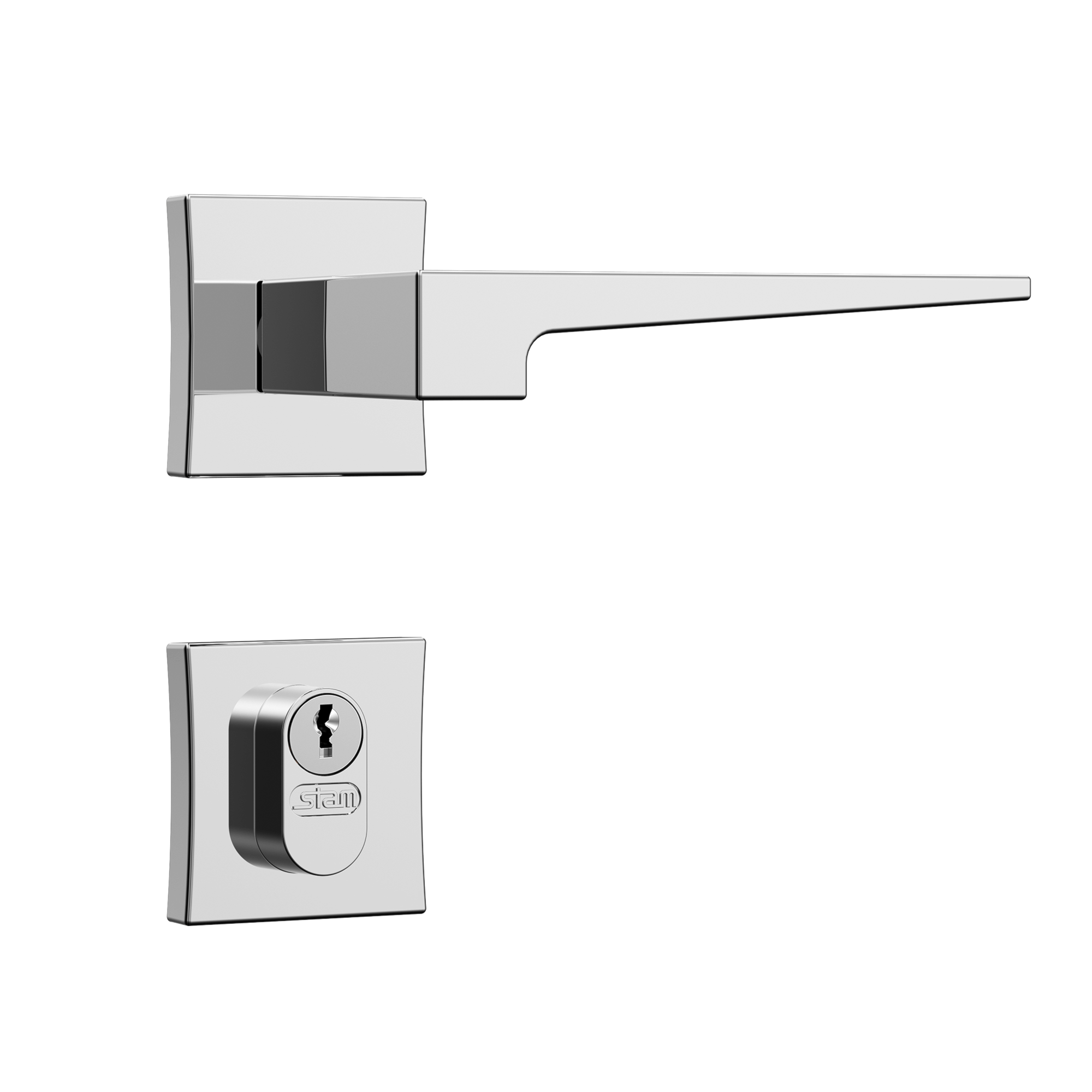 Fechadura de Porta Externa Stam Polaris 55mm 3200 Cromada - 30025