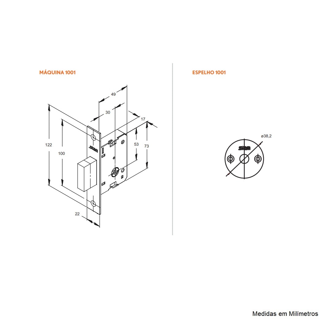 Fechadura de Porta Externa Trava Extra Stam 1001 Oxidado - 10875