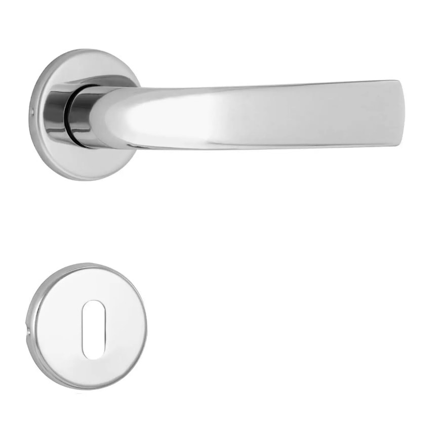 Fechadura de Porta Interna La Fonte 246 ST1 40mm Roseta Inox Cromado