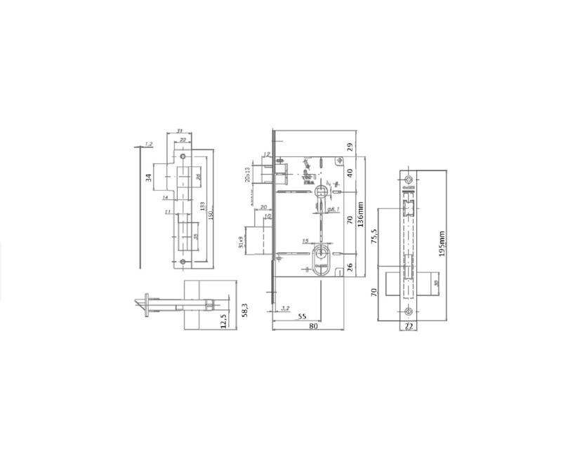 Fechadura de Porta Interna La Fonte Cromada - 42142/008