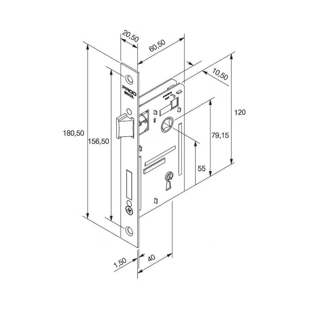 Fechadura de Porta Interna Pado Concept 401-40CI - 54025824