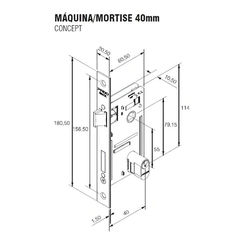 Fechadura de Porta Interna Pado Concept 419-40CI - 54027677