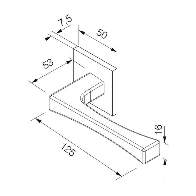 Fechadura de Porta Interna Pado Vivaldi 40mm RQ3 Preto - 54024172