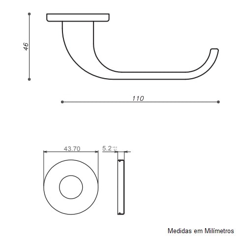 Fechadura de Porta para Banheiro Arouca Verona Una-Z 40mm Cromada