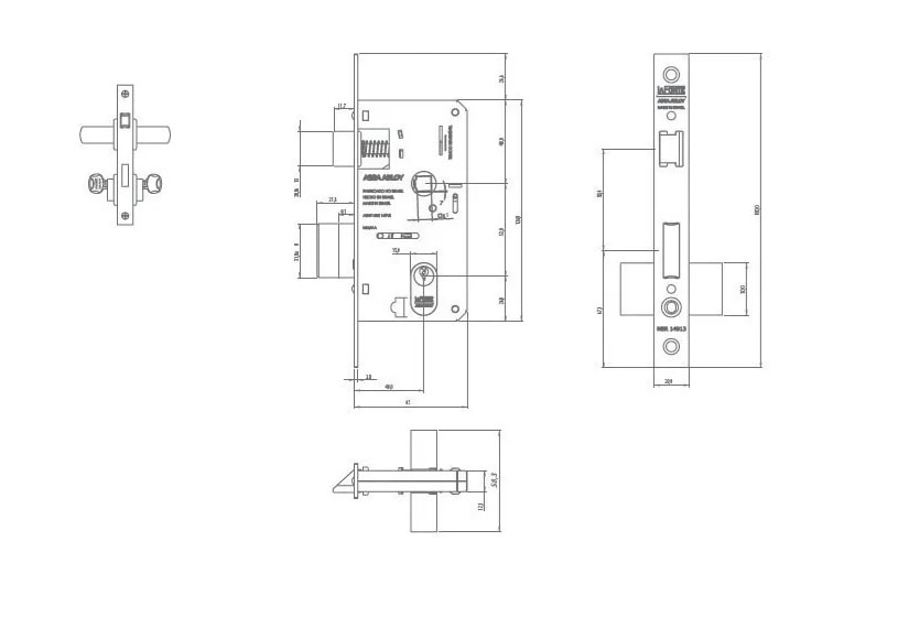 Fechadura de Porta para Banheiro La Fonte 246 ST1 40mm Roseta Inox