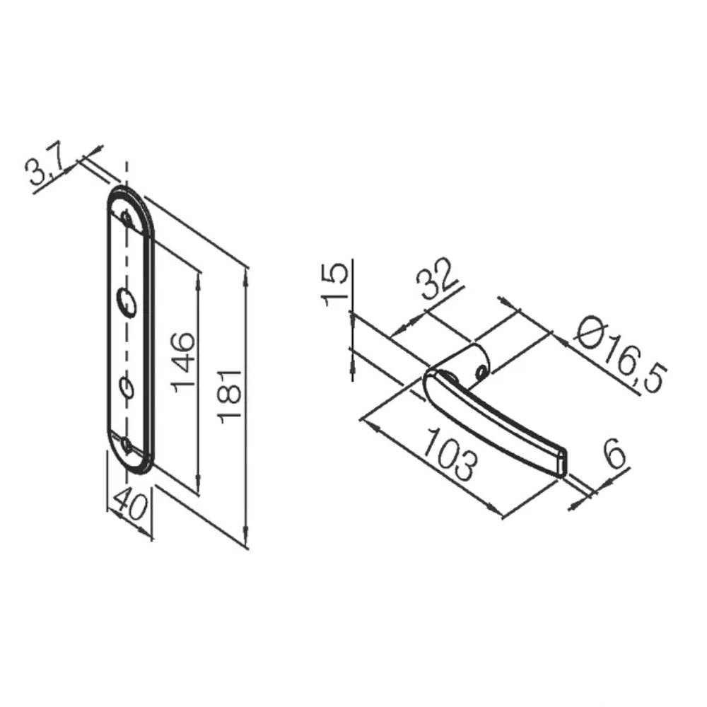 Fechadura de Porta para Banheiro Pado Concept 401-40CB - 54021532