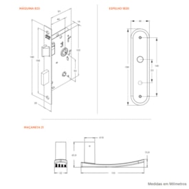 Fechadura de Porta para Banheiro Stam Novara 1820/21 40mm Inox - 11350