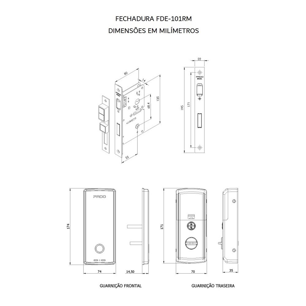 Fechadura Digital Biométrica Pado FDE-101RM