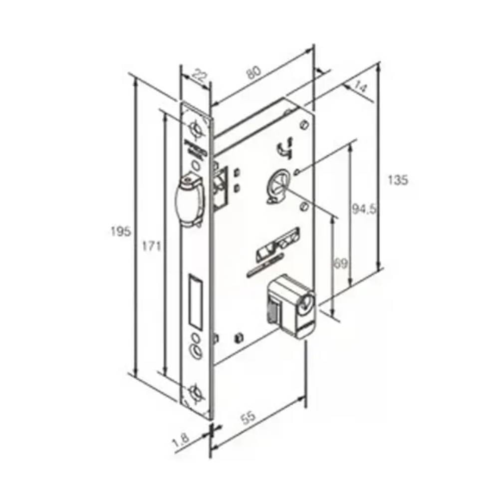 Fechadura Externa de Sobrepor Pado Concept 525-80 - 53022354