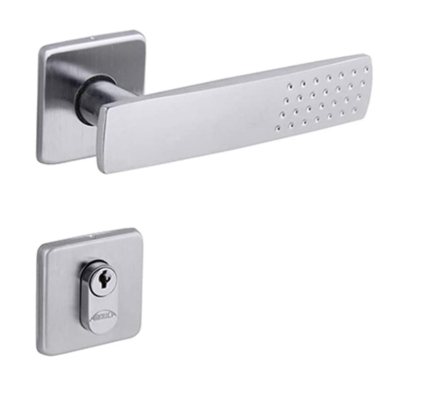 Fechadura Porta Externa Arouca Verona Plana 40mm Cromada Escovada