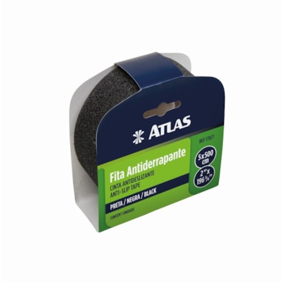 Fita Antiderrapante 5X5M Preto Atlas
