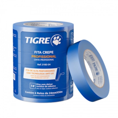 Fita Crepe Tigre 24mmx50m Azul - 62182024
