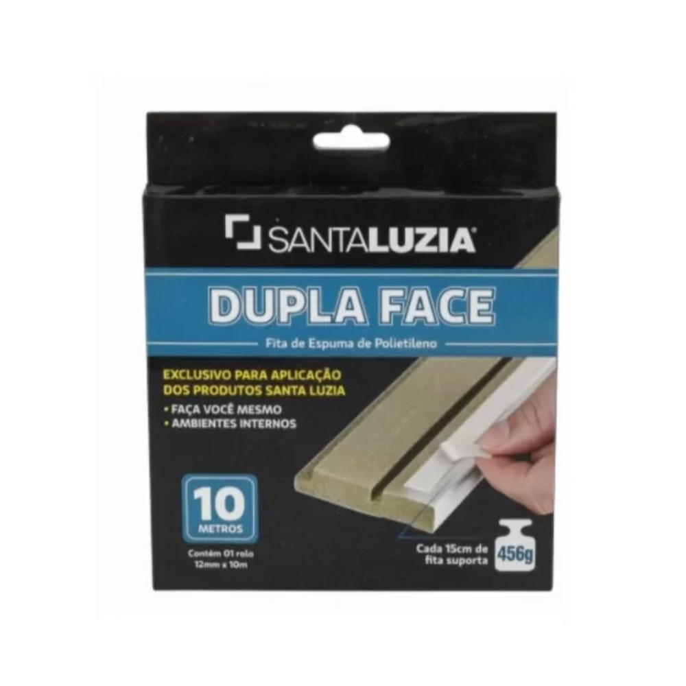 Fita Dupla Face 10m 12mm Santa Luzia Branca - 28201