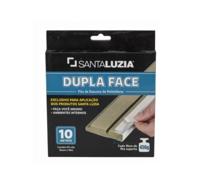 Fita Dupla Face 10m 12mm Santa Luzia Branca - 28201