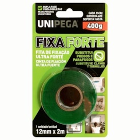 Fita Dupla Face Unipega Fixa Forte 12mmx2m - 05350004
