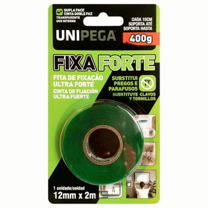 Fita Dupla Face Unipega Fixa Forte 12mmx2m - 05350004
