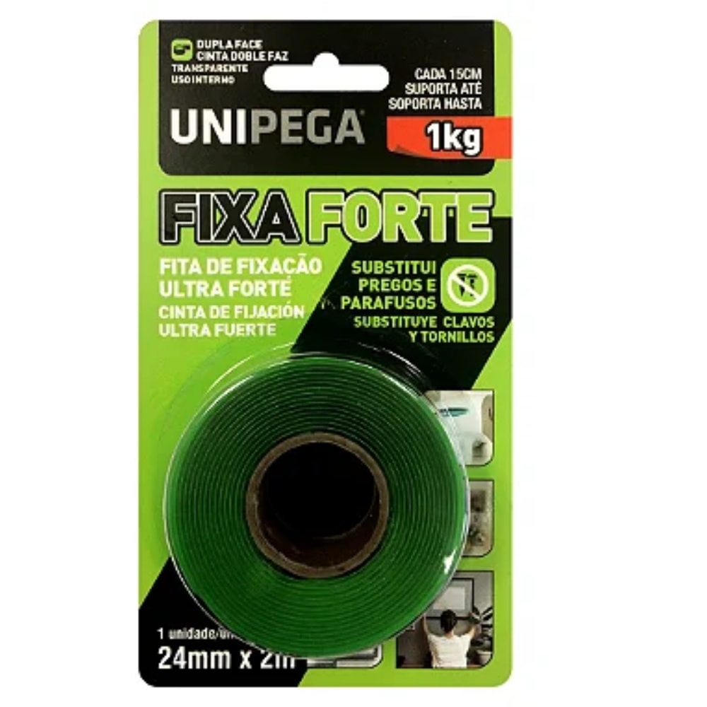 Fita Dupla Face Unipega Fixa Forte 24mm X 2m - 0535.0006