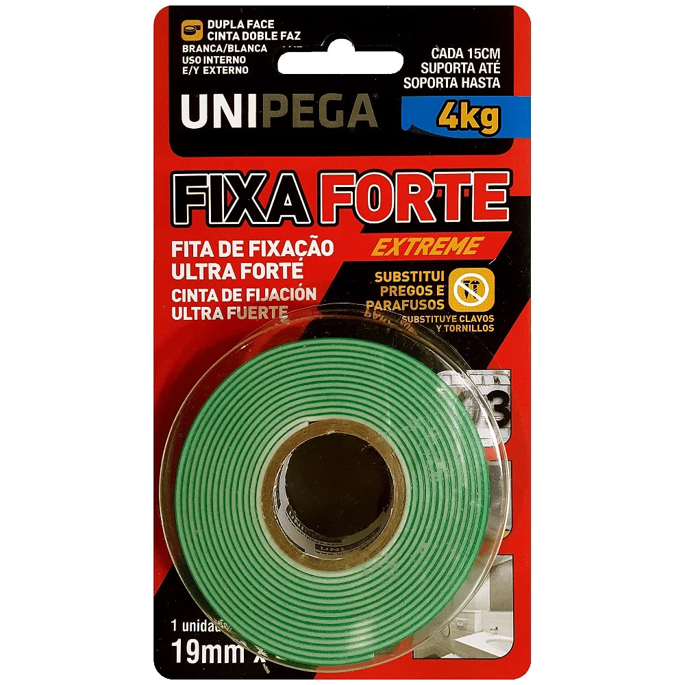 Fita Dupla Face Unipega Fixa Forte Extreme 19mm X 2m - 0535.0001