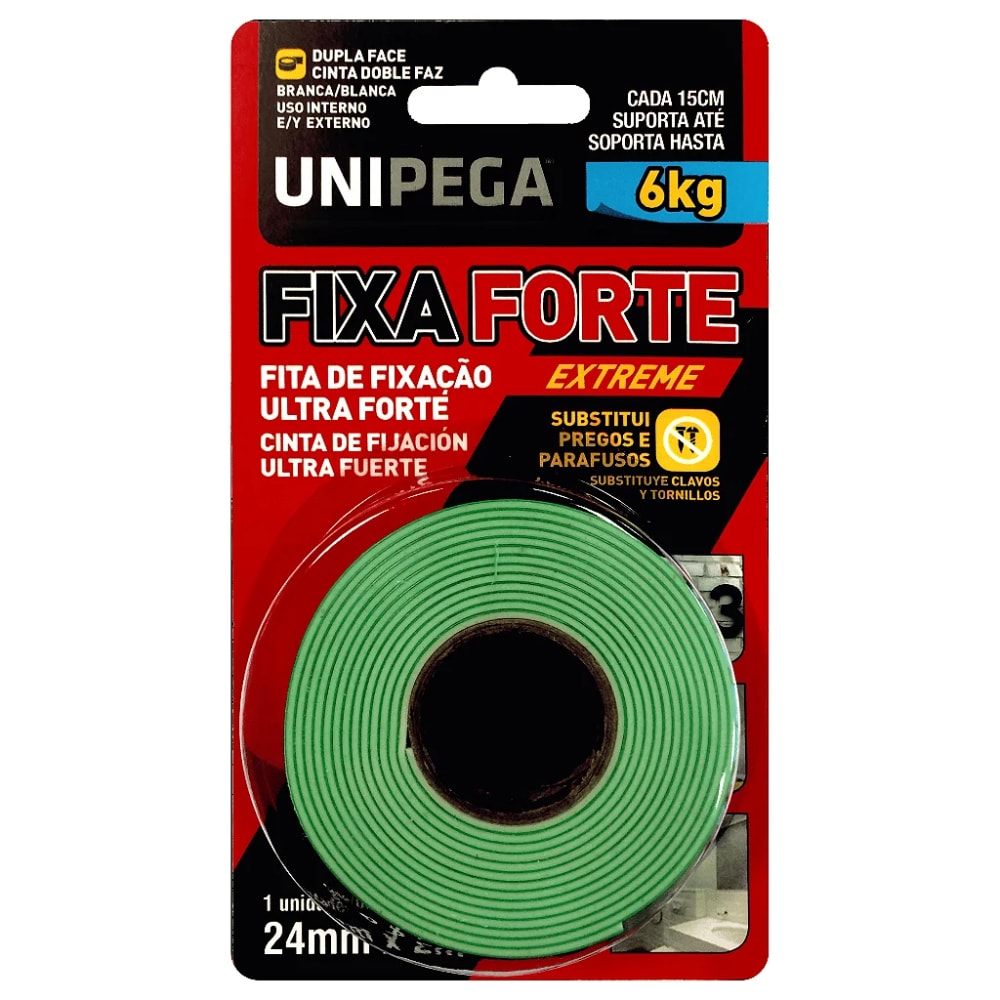 Fita Dupla Face Unipega Fixa Forte Extreme 24mm X 2m - 0535.0002