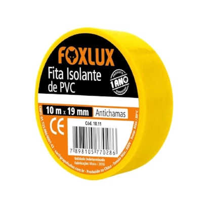 Fita Isolante Foxlux 10m Amarela