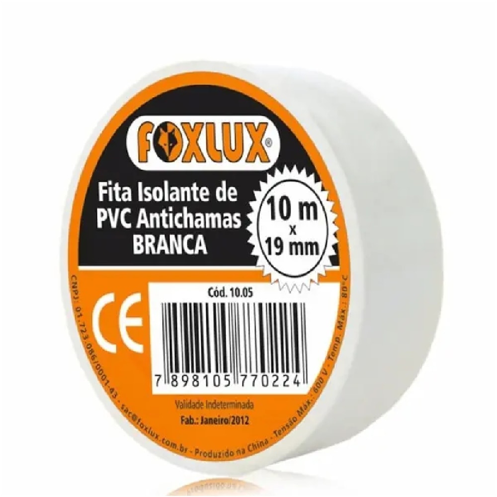 Fita Isolante Foxlux 10m Branca
