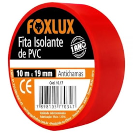 Fita Isolante Foxlux 10m Vermelha
