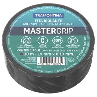 Fita Isolante Tramontina 10 metros Preta - 57545001