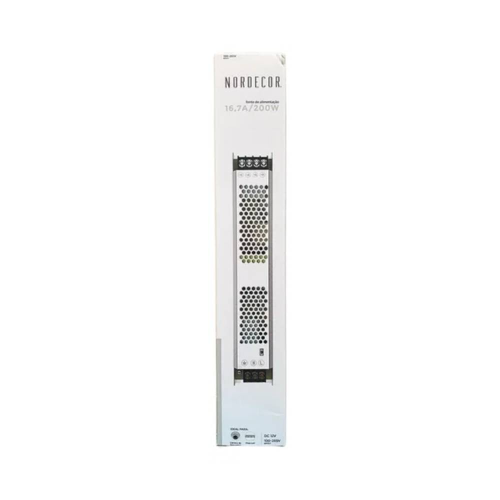 Fonte Driver Chaveada Nordecor Slim 12V 200W Bivolt