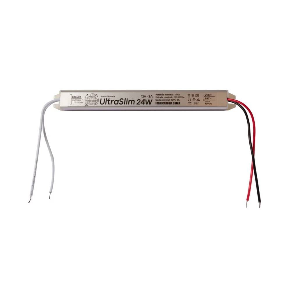 Fonte Driver LLUMM Ultra Slim 12V 24W Bivolt - FNTUS12V2A