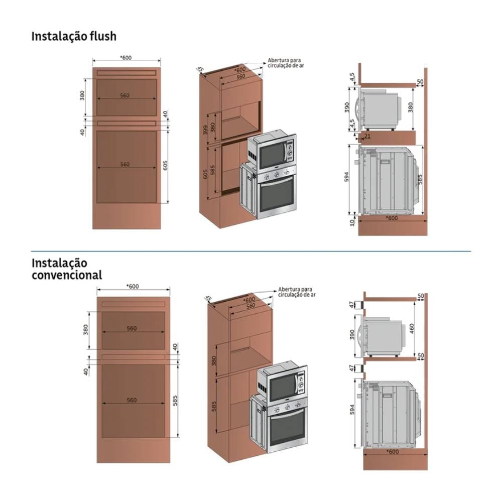 Forno Elétrico de Embutir em Aço Inox Tramontina Inox Cook 7 Funções 73L 220V - 94869220