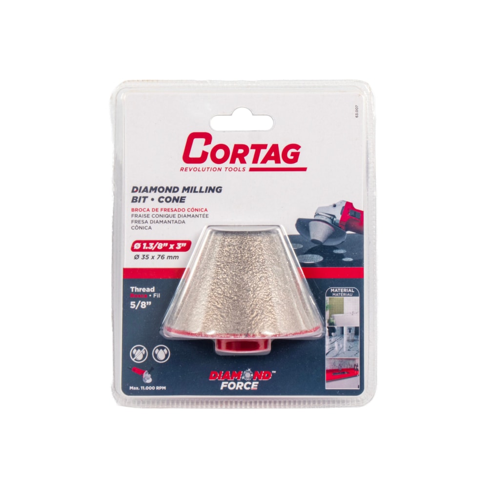Fresa Diamantada Cônica M14 Cortag 35 a 75mm - 60215