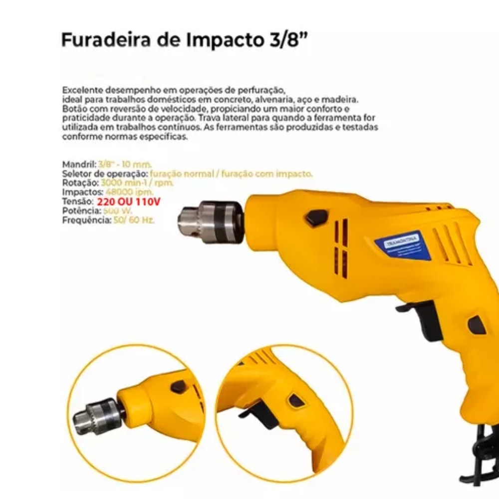 Furadeira de Impacto Tramontina 3/8 127V 42362/210