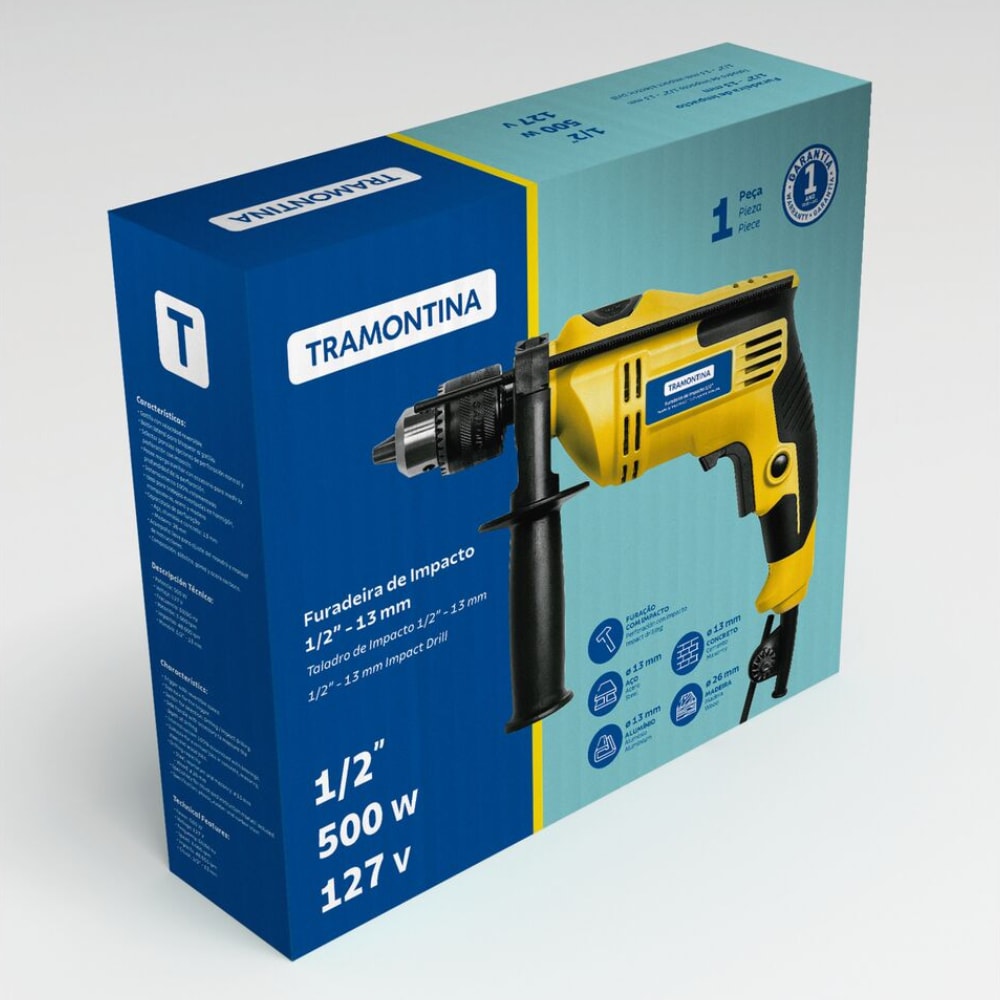 Furadeira de Impacto Tramontina 500 W 127 V 1/2