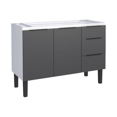 Gabinete de Cozinha em Aço 120cm Cozimax Jupiter Preto - 101710