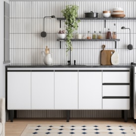 Gabinete de Cozinha em Aço 180cm Cozimax Netuno Branco - 102955