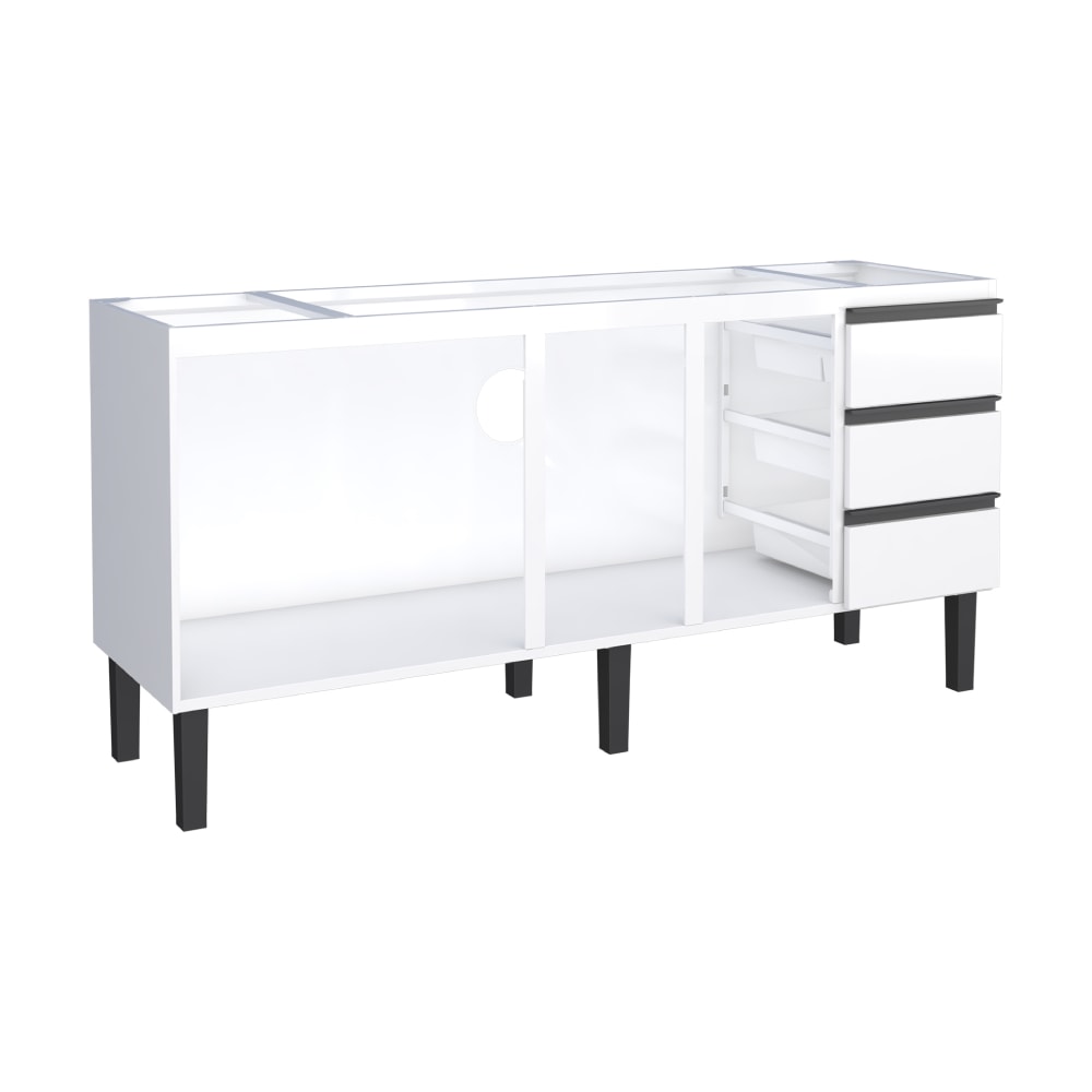 Gabinete de Cozinha em Aço 180cm Cozimax Netuno Branco - 102955