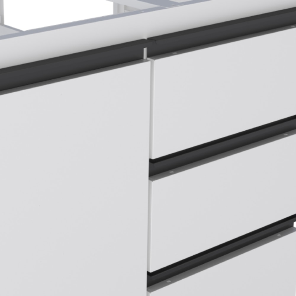 Gabinete de Cozinha em Aço 180cm Cozimax Netuno Branco - 102955