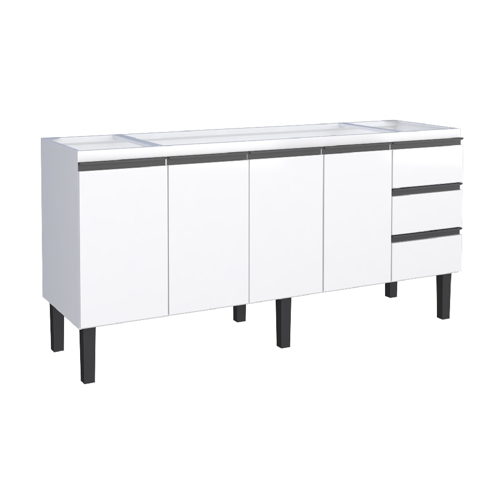 Gabinete de Cozinha em Aço 180cm Cozimax Netuno Branco - 102955