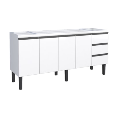 Gabinete de Cozinha em Aço 180cm Cozimax Netuno Branco - 102955