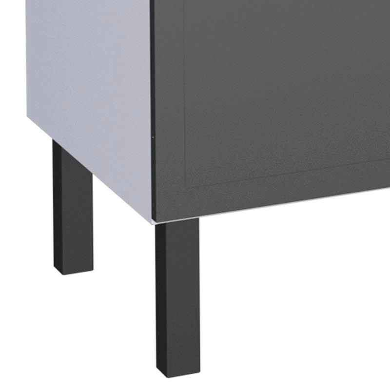 Gabinete de Cozinha em Aço 4 Portas 4 Gavetas Cozimax Apolo Flat 180cm Branco e Preto - 89596