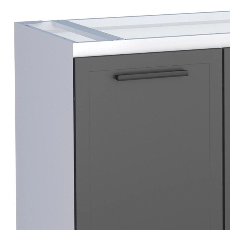 Gabinete de Cozinha em Aço 4 Portas 4 Gavetas Cozimax Apolo Flat 180cm Branco e Preto - 89596