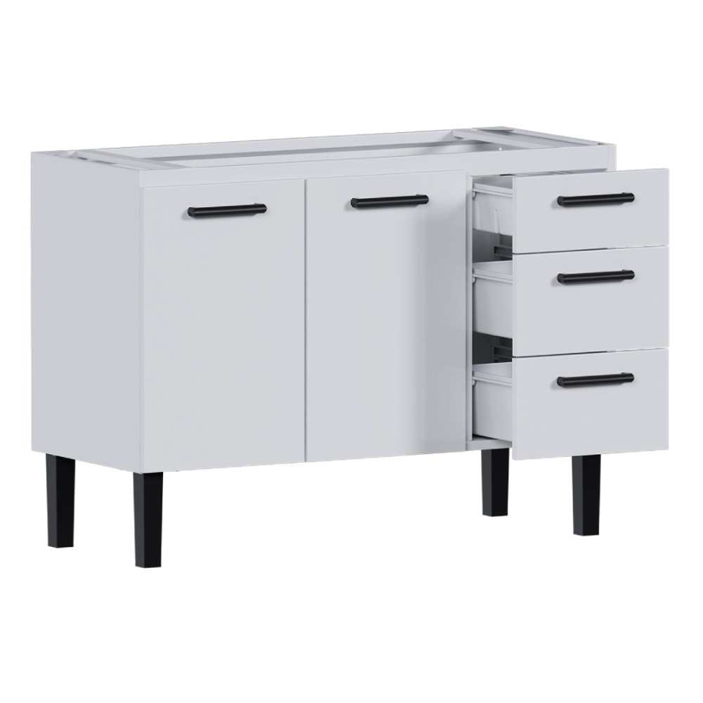 Gabinete de Cozinha em Aço Para Pia 120cm Cozimax Atena Branco - 102965