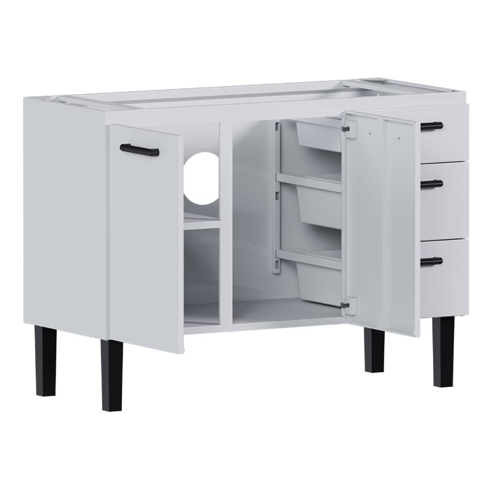 Gabinete de Cozinha em Aço Para Pia 120cm Cozimax Atena Branco - 102965