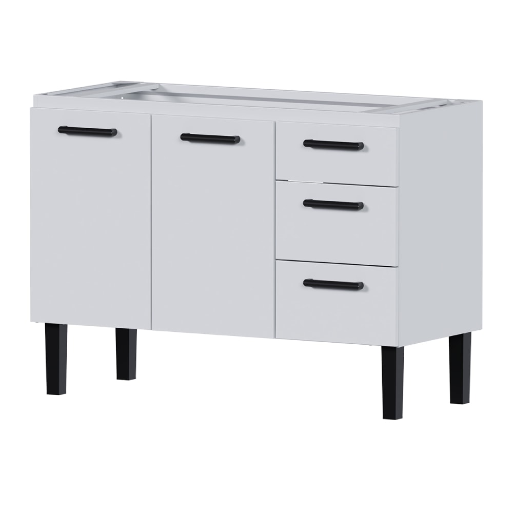 Gabinete de Cozinha em Aço Para Pia 120cm Cozimax Atena Branco - 102965
