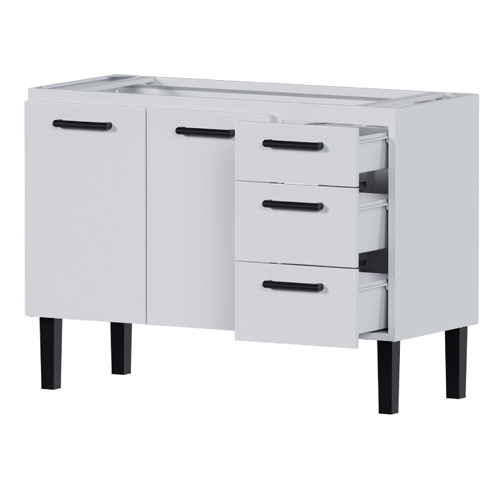 Gabinete de Cozinha em Aço Para Pia 120cm Cozimax Atena Branco - 102965