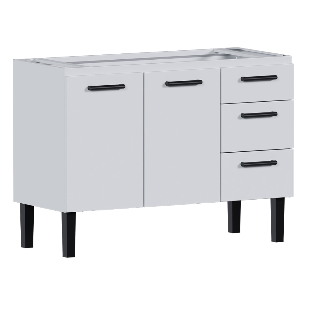 Gabinete de Cozinha em Aço Para Pia 120cm Cozimax Atena Branco - 102965