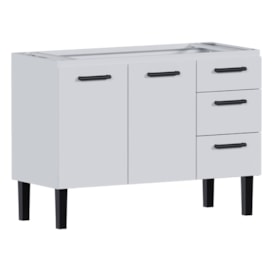 Gabinete de Cozinha em Aço Para Pia 120cm Cozimax Atena Branco - 102965