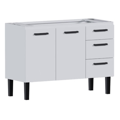 Gabinete de Cozinha em Aço Para Pia 120cm Cozimax Atena Branco - 102965