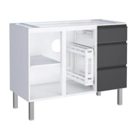 Gabinete de Cozinha em Aço para pia 120cm Cozimax Gaia Flat Preto - 101245